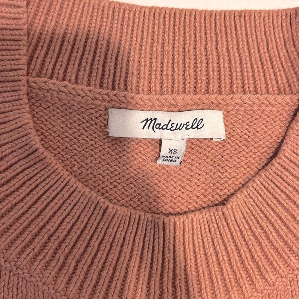 Madewell -woman’s brownstone pullover sweater cotton blend in dusty rose size XS - Picture 10 of 15